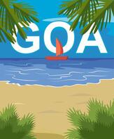 goa zee oever, strand vector ontwerp