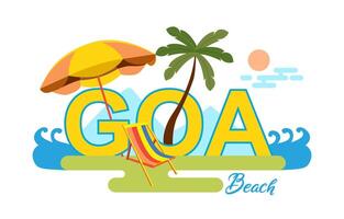 goa strand leven ontwerp samenstelling vector