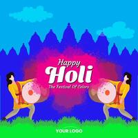 kleurrijk gelukkig holi Hindoe festival viering achtergrond groet vector