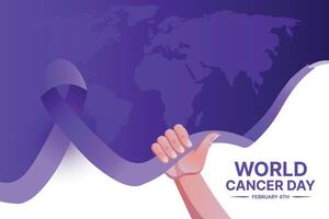wereld kanker dag poster, kanker bewustzijn banier vector