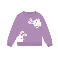 meisjes sweater met konijn voor kinderen. vector