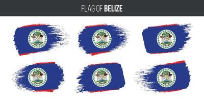 Belize vlaggen reeks borstel beroerte grunge vector illustratie vlag van Belize geïsoleerd Aan wit