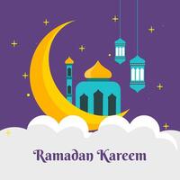 Ramadan kareem vriendelijk moskeeën vector illustraties