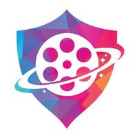 planeet film vector logo ontwerp.