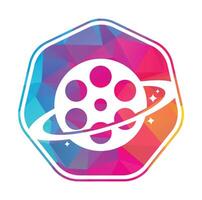 planeet film vector logo ontwerp.