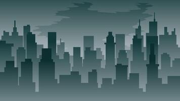 stadsgezicht vector illustratie. silhouet van horizon stad landschap in de nacht. stad landschap voor illustratie, achtergrond of behang