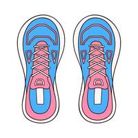 gewoontjes sportschoenen schoenen voor vrouw in tekenfilm stijl. hand- getrokken ontwerp icoon, logo voor schoen op te slaan, winkel. vector illustratie geïsoleerd Aan een wit achtergrond.