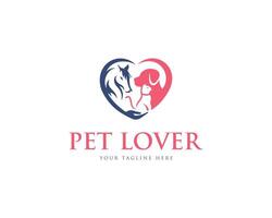 huisdier winkel, hond, paard liefde en kat logo ontwerp inspiratie vector sjabloon.