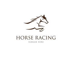 racing paarden logo ontwerp vector illustratie.