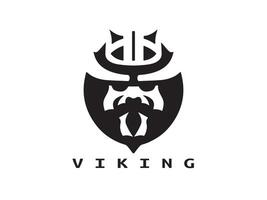 viking logo ontwerp icoon symbool vector illustratie. menselijk viking logo ontwerp sjabloon.