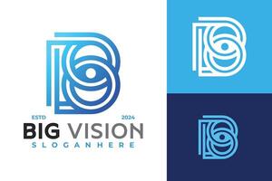 brief b oog visie logo ontwerp vector symbool icoon illustratie