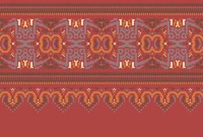 kruis steek traditioneel etnisch patroon paisley bloem ikat achtergrond abstract aztec Afrikaanse Indonesisch Indisch naadloos patroon voor kleding stof afdrukken kleding jurk tapijt gordijnen en sarong vector