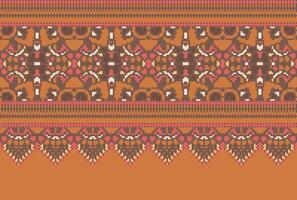 kruis steek traditioneel etnisch patroon paisley bloem ikat achtergrond abstract aztec Afrikaanse Indonesisch Indisch naadloos patroon voor kleding stof afdrukken kleding jurk tapijt gordijnen en sarong vector