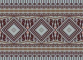 pixel kruis steek traditioneel etnisch patroon paisley bloem ikat achtergrond abstract aztec Afrikaanse Indonesisch Indisch naadloos patroon voor kleding stof afdrukken kleding jurk tapijt gordijnen en sarong vector