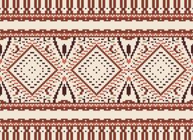 pixel kruis steek traditioneel etnisch patroon paisley bloem ikat achtergrond abstract aztec Afrikaanse Indonesisch Indisch naadloos patroon voor kleding stof afdrukken kleding jurk tapijt gordijnen en sarong vector