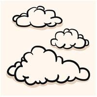 schattig wolk vormen met tekening en lijn kunst stijl illustraties vector