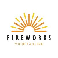 vuurwerk logo ontwerp met creatief kleurrijk vonken in modern stijl.logo voor bedrijf, merk, viering, vuurwerk, voetzoekers vector