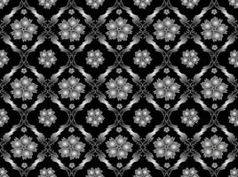 mooi naadloos grijs bloemen patroon Aan een zwart achtergrond vector