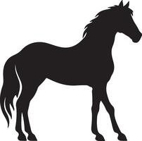 paard silhouet vector illustratie wit achtergrond