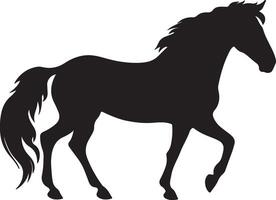 paard silhouet vector illustratie wit achtergrond