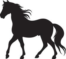 paard silhouet vector illustratie wit achtergrond