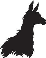 lama silhouet vector illustratie wit achtergrond