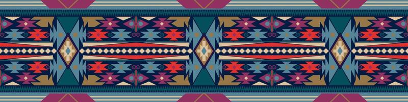 kleurrijk meetkundig etnisch patroon. oosters, westers, azteeks, tribal traditioneel. naadloos patroon. kleding stof, tegel, achtergrond, tapijt, behang, kleding, sarong, inpakken, batik, stof, vector patroon.
