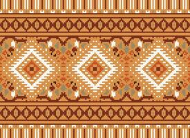 pixel kruis steek traditioneel etnisch patroon paisley bloem ikat achtergrond abstract aztec Afrikaanse Indonesisch Indisch naadloos patroon voor kleding stof afdrukken kleding jurk tapijt gordijnen en sarong vector