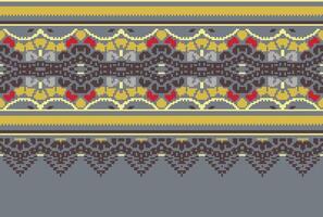 kruis steek traditioneel etnisch patroon paisley bloem ikat achtergrond abstract aztec Afrikaanse Indonesisch Indisch naadloos patroon voor kleding stof afdrukken kleding jurk tapijt gordijnen en sarong vector