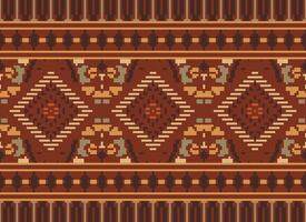 pixel kruis steek traditioneel etnisch patroon paisley bloem ikat achtergrond abstract aztec Afrikaanse Indonesisch Indisch naadloos patroon voor kleding stof afdrukken kleding jurk tapijt gordijnen en sarong vector