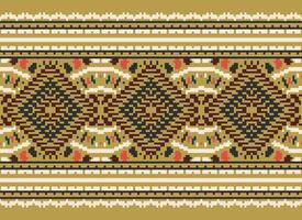 pixel kruis steek traditioneel etnisch patroon paisley bloem ikat achtergrond abstract aztec Afrikaanse Indonesisch Indisch naadloos patroon voor kleding stof afdrukken kleding jurk tapijt gordijnen en sarong vector