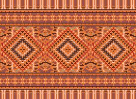 pixel kruis steek traditioneel etnisch patroon paisley bloem ikat achtergrond abstract aztec Afrikaanse Indonesisch Indisch naadloos patroon voor kleding stof afdrukken kleding jurk tapijt gordijnen en sarong vector