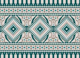 pixel kruis steek traditioneel etnisch patroon paisley bloem ikat achtergrond abstract aztec Afrikaanse Indonesisch Indisch naadloos patroon voor kleding stof afdrukken kleding jurk tapijt gordijnen en sarong vector