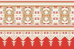 pixel kruis steek traditioneel etnisch patroon paisley bloem ikat achtergrond abstract aztec Afrikaanse Indonesisch Indisch naadloos patroon voor kleding stof afdrukken kleding jurk tapijt gordijnen en sarong vector