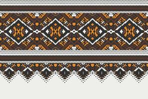 pixel kruis steek traditioneel etnisch patroon paisley bloem ikat achtergrond abstract aztec Afrikaanse Indonesisch Indisch naadloos patroon voor kleding stof afdrukken kleding jurk tapijt gordijnen en sarong vector