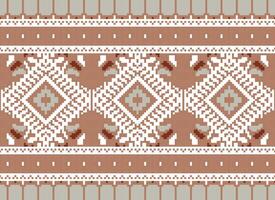 pixel kruis steek traditioneel etnisch patroon paisley bloem ikat achtergrond abstract aztec Afrikaanse Indonesisch Indisch naadloos patroon voor kleding stof afdrukken kleding jurk tapijt gordijnen en sarong vector