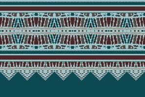 kruis steek traditioneel etnisch patroon paisley bloem ikat achtergrond abstract aztec Afrikaanse Indonesisch Indisch naadloos patroon voor kleding stof afdrukken kleding jurk tapijt gordijnen en sarong vector