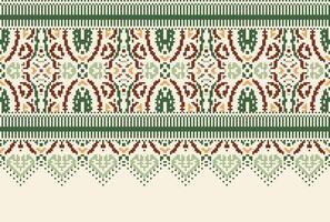 kruis steek traditioneel etnisch patroon paisley bloem ikat achtergrond abstract aztec Afrikaanse Indonesisch Indisch naadloos patroon voor kleding stof afdrukken kleding jurk tapijt gordijnen en sarong vector