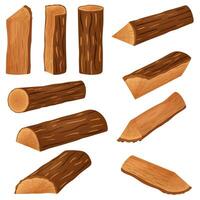 rauw materialen voor de houtbewerking industrie. boom kofferbak, logboeken, koffers, stronken, vector illustratie.