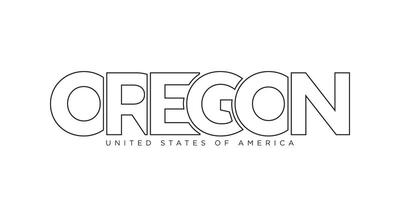 Oregon, Verenigde Staten van Amerika typografie leuze ontwerp. Amerika logo met grafisch stad belettering voor afdrukken en web. vector