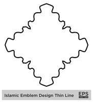 Islamitisch ambleem ontwerp dun lijn zwart beroerte silhouetten ontwerp pictogram symbool zichtbaar illustratie vector