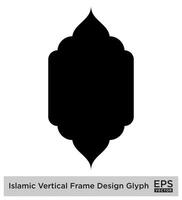 Islamitisch verticaal framislamisch verticaal kader ontwerp glyph zwart gevulde silhouetten ontwerp pictogram symbool zichtbaar illustratie ontwerp... vector