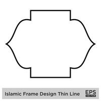 Islamitisch kader ontwerp dun lijn zwart beroerte silhouetten ontwerp pictogram symbool zichtbaar illustratie vector