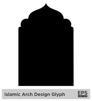 Islamitisch boog ontwerp glyph zwart gevulde silhouetten ontwerp pictogram symbool zichtbaar illustratie vector