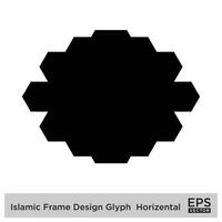 Islamitisch kader ontwerp glyph horizontaal zwart gevulde silhouetten ontwerp pictogram symbool zichtbaar illustratie vector