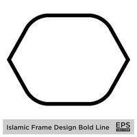 Islamitisch kader ontwerp stoutmoedig lijn zwart beroerte silhouetten ontwerp pictogram symbool zichtbaar illustratie vector