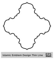 Islamitisch ambleem ontwerp dun lijn zwart beroerte silhouetten ontwerp pictogram symbool zichtbaar illustratie vector