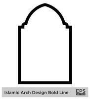 Islamitisch boog ontwerp stoutmoedig lijn schets lineair zwart beroerte silhouetten ontwerp pictogram symbool zichtbaar illustratie vector