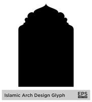 Islamitisch boog ontwerp glyph zwart gevulde silhouetten ontwerp pictogram symbool zichtbaar illustratie vector