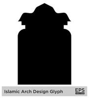 Islamitisch boog ontwerp glyph zwart gevulde silhouetten ontwerp pictogram symbool zichtbaar illustratie vector